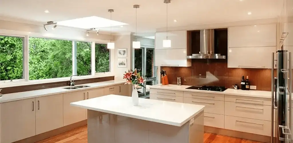 Kitchen cabinet refacing and remodel results in a modern kitchen in Cedar Rapids, IA