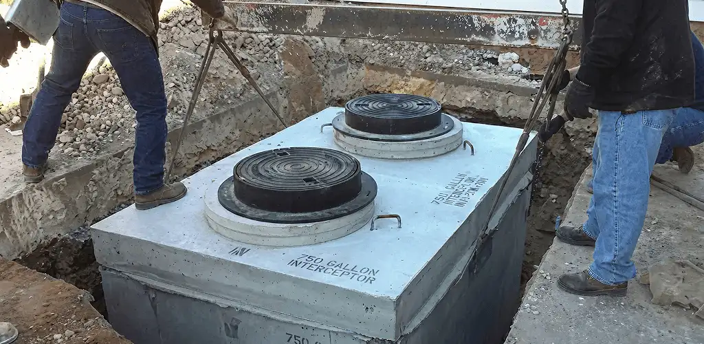 Grease trap installation for a commercial property drainage system in Cedar Rapids, IA