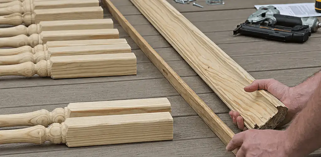 Handrail installation materials and wood components for stair rail work in Cedar Rapids, IA